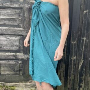 Dieselblå - Sarong med frynser