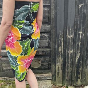 Sarong - Hibiscus, håndmalet