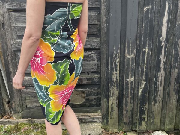 Sarong - Hibiscus, håndmalet